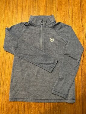 Vineyard Vines Boys Navy, black and White Striped Quarter-Zip Top